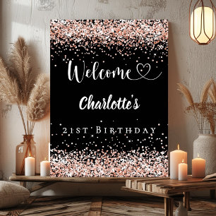 Schwarze Rose zum Geburtstag Poster