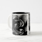 SCHWARZE ROSE ZWEIFARBIGE TASSE (Vorderseite Links)