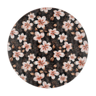 Schwarze Roségoldene Florale Brautschau mit Rosa H Schneidebrett