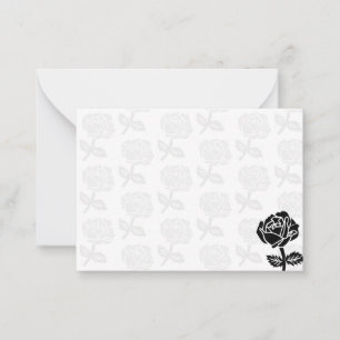 Schwarze Rosen Blank Mitteilungskarte