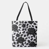 Schwarze Rosen-Blumentasche Tasche (Vorderseite)