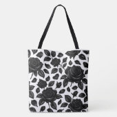 Schwarze Rosen-Blumentasche Tasche (Rückseite)