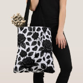 Schwarze Rosen-Blumentasche Tasche (Von Nahem)
