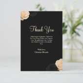 Schwarze Rosen Dankeskarten Einladung (Stehend Vorderseite)