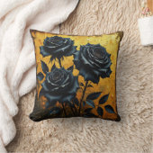 Schwarze Rosen Kissen (Decke)