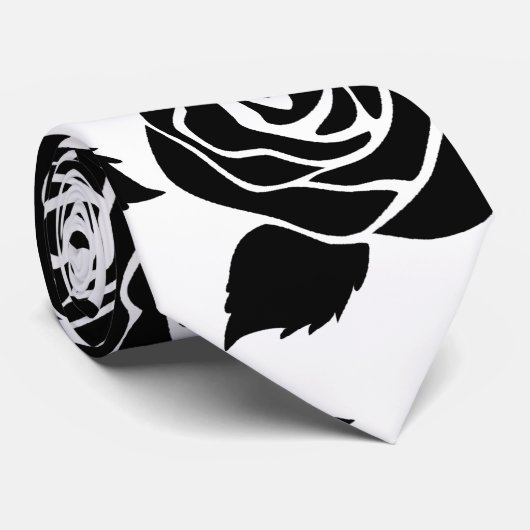 Schwarze Rosen Krawatte (Gerollt)