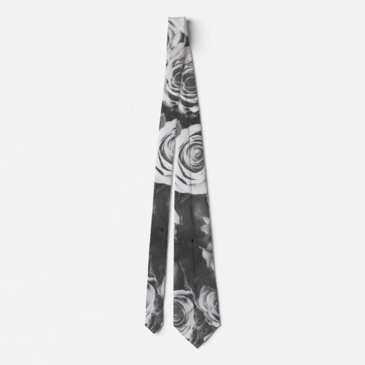 Schwarze Rosen Krawatte (Rückseite)