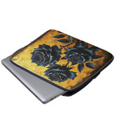 Schwarze Rosen Laptopschutzhülle (Vorne Knopf)