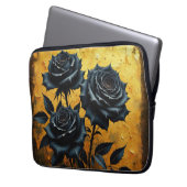 Schwarze Rosen Laptopschutzhülle (Vorderseite Links)