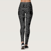 Schwarze Rosen Leggings (Rückseite)