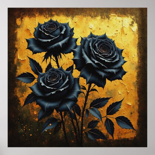 Schwarze Rosen Poster (Vorne)