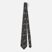 Schwarze Rosen Schwarz-Weiß-Muster Krawatte (Vorderseite)