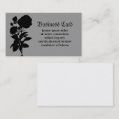 Schwarze Rosen-Silhouette Visitenkarte (Vorne/Hinten)