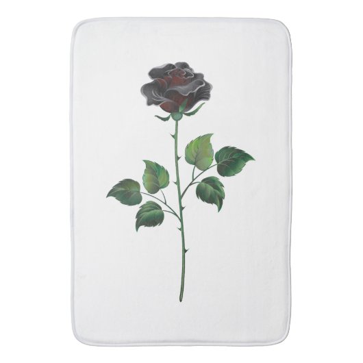 Schwarze Rosenblüte Badematte (Vorderseite Vertikal)