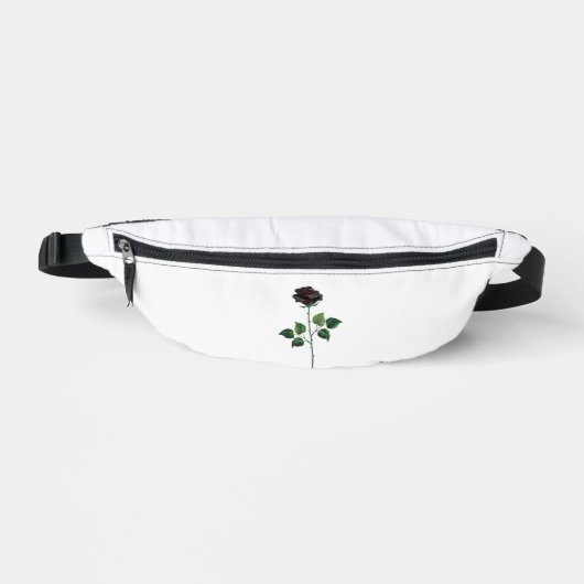Schwarze Rosenblüte Bauchtasche (Vorderseite)