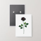 Schwarze Rosenblüte Button (Vorderseite/Rückseite)