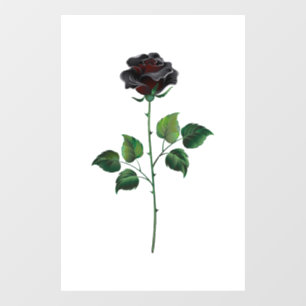 Schwarze Rosenblüte Fensteraufkleber