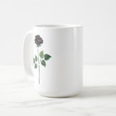 Schwarze Rosenblüte Kaffeetasse (Vorderseite Links)