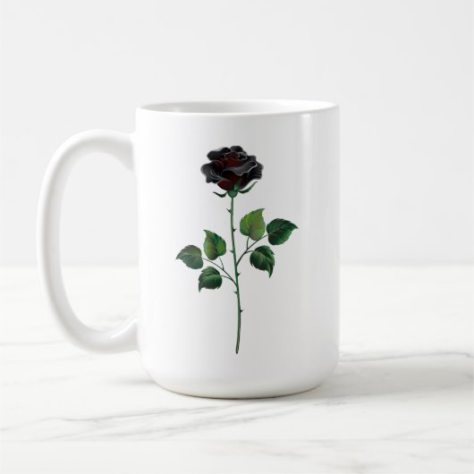 Schwarze Rosenblüte Kaffeetasse (Links)