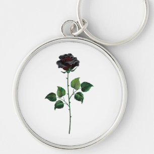 Schwarze Rosenblüte Schlüsselanhänger
