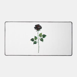 Schwarze Rosenblüte Schreibtischunterlage