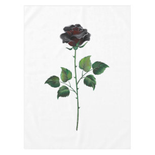 Schwarze Rosenblüte Tischdecke