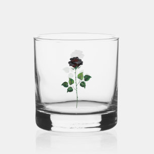 Schwarze Rosenblüte Whiskyglas
