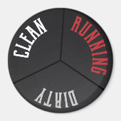 Schwarze, rostfreie Spülmaschine sauber, dreckig Magnet (Vorne)