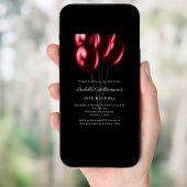 Schwarze rote Ballons Geburtstag  Einladung