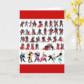 SCHWARZE ROTE BALLROOM FARBIGE TANKER TANZEN DIGIT KARTE (Gelbe Blume)