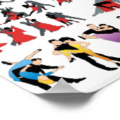 SCHWARZE ROTE BALLROOM FARBIGE TANKER TANZEN DIGIT POSTER (Ecke)