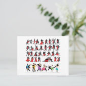 SCHWARZE ROTE BALLROOM FARBIGE TANKER TANZEN DIGIT POSTKARTE (Stehend Vorderseite)