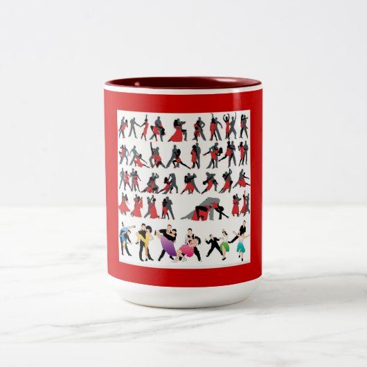 SCHWARZE ROTE BALLROOM FARBIGE TANKER TANZEN DIGIT ZWEIFARBIGE TASSE (Mittel)