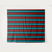 Schwarze rote blaue Streifenmuster Wandteppich (Vorderseite (Horizontal))