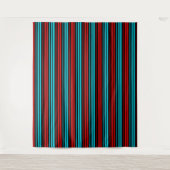 Schwarze rote blaue Streifenmuster Wandteppich (Vorderseite)