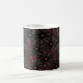 Schwarze rote Blumen Kaffeetasse (Mittel)