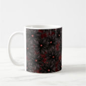 Schwarze rote Blumen Kaffeetasse (Links)