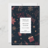 Schwarze rote Blumengestaltung Wasserfarbe Feierta (Vorderseite)