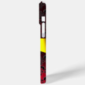 SCHWARZE ROTE DAMASK MONOGRAMM Gelbe Schleife Case-Mate iPhone Hülle (Rückseite / Links)