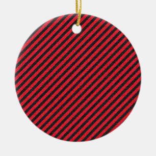 Schwarze rote dünne diagonale Streifen Keramik Ornament