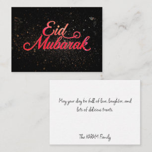 Schwarze & rote Eid Mubarak-Karte Mitteilungskarte