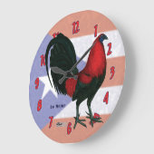 Schwarze rote Gallo-Uhr Große Wanduhr (Winkel)