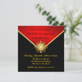 Schwarze rote Golddiamante de Einladung (Stehend Vorderseite)