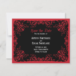 Schwarze Rote Gotische Hochzeit Save The Date