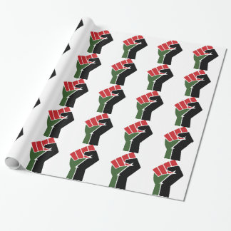 Schwarze rote grüne Faust Geschenkpapier