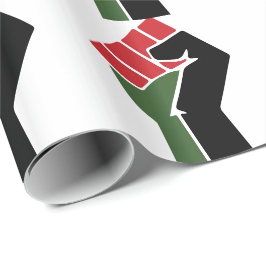 Schwarze rote grüne Faust Geschenkpapier (Rolleneckpunkt)