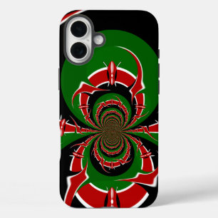 SCHWARZE, rote GRÜNE GRAFIK - DESIGN ART iPhone 16 Plus Hülle