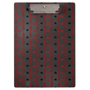 Schwarze Rote Herzen Gothic Romantischer Valentins Klemmbrett