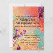 SCHWARZE ROTE JESTER MASK ,Masquerade Party Rotes Einladung (Rückseite)