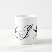 SCHWARZE ROTE JESTER MASK MONOGRAMM ,Party Kaffeetasse (Mittel)